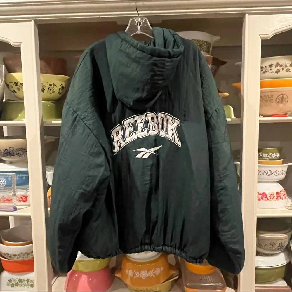 Vintage Reebok Emerald Green Embroidered Windbreaker - Size XL